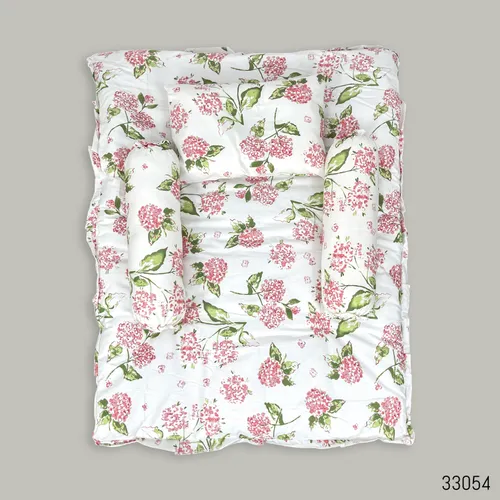 Premium Cotton Baby Bedding Set (1 Bed, 1 pillow, 2 side pillow)