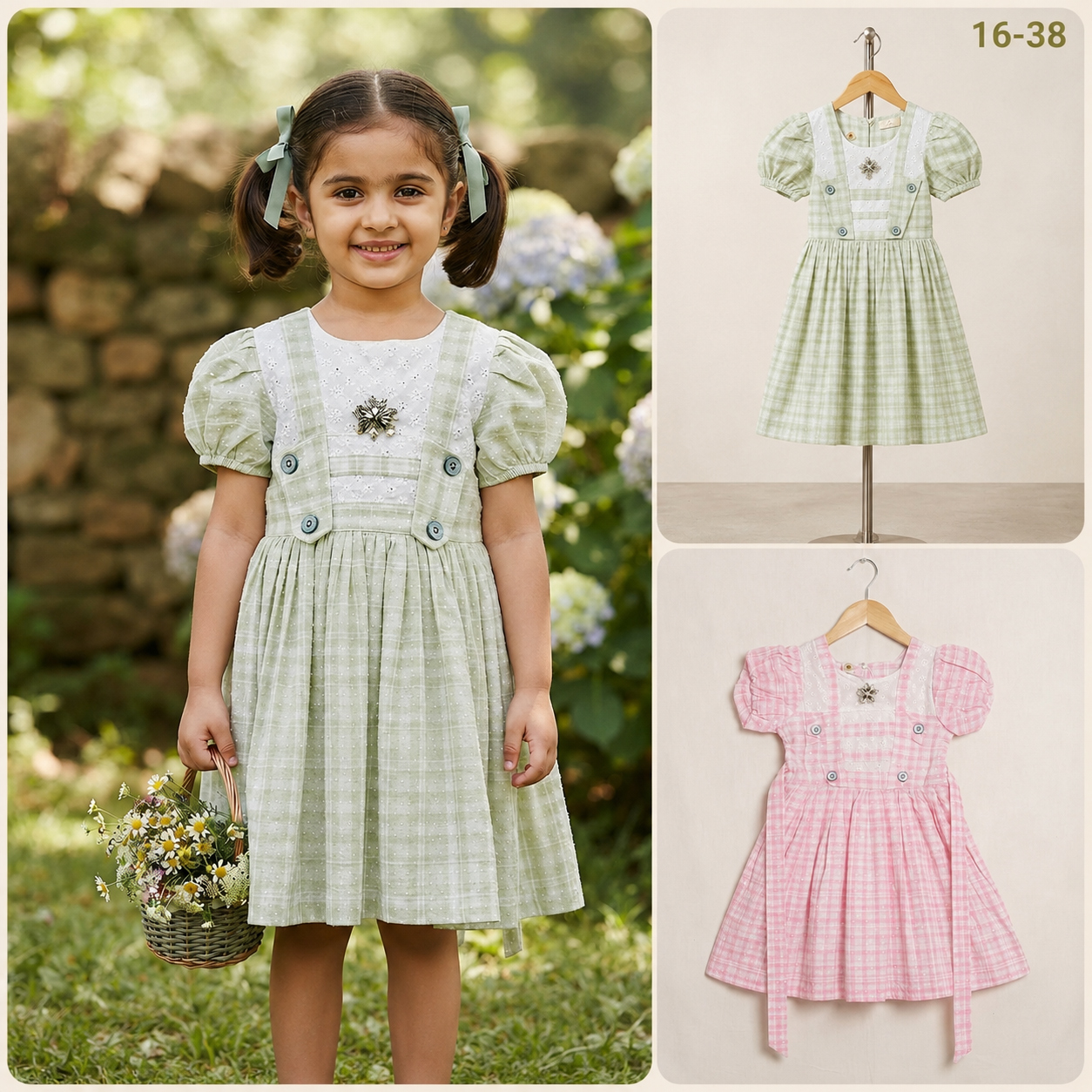 Little Princess Pinafore Check Dress – লিটল প্রিন্সেস পিনাফোর চেক ড্রেস